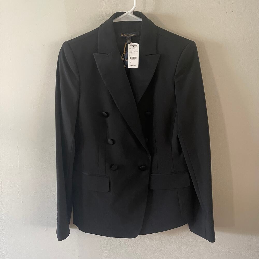 Brooks Brothers NWT Black Wool Blazer Jacket Italian Fabric 10 Tuxedo Formal